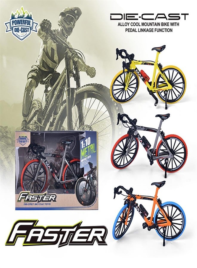 TOYSTODAY دراجة سباق مصغرة مصنوعة من سبيكة معدنية مصبوبة، نموذج بمقياس 1:8 | دراجة رياضية معدنية قابلة للتجميع مع أجزاء متحركة | لعبة دراجة مصغرة للأطفال وهواة الجمع (متعددة) - Image 3